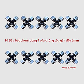 Bộ 10 đầu béc phun sương nâu 4 cửa chống tắc