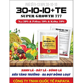 Mua Phân bón NPK Papaya 30-10-10+TE Super Growth 777 gói 1kg Siêu tăng trưởng và Xanh Dày lá