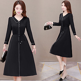 ĐẦM XÒE TRUNG NIÊN TAY DÀI CỔ CÁCH ĐIỆU SANG TRỌNG ĐỦ SIZE TỪ 40-70KG