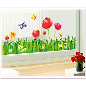 Decal trang trí tường - Chân hoa Tulip lớn