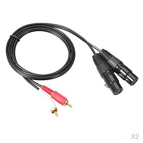 2x RCA XLR Plug Cable Adaptor, XLR to RCA Cable, 2 RCA Male to 2 XLR Female