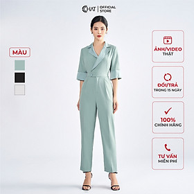 Jumpsuit Nữ  Kiểu Áo Cổ 2 Ve Phối Tay Chất Tuytsi Mềm Mịn 62JNS8003BT