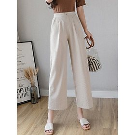 Quần đũi nữ ống rộng, dài - Quần culottes đũi dáng dài ống rộng dáng suông Hot Trend Haint Boutique HB38