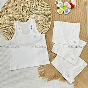 Áo ba lỗ trắng thêu hình chất cotton mềm, thấm hút mồ hôi cho bé - MIATOP ( hình thêu giao ngẫu nhiên) - Size 2 (7-9kg)