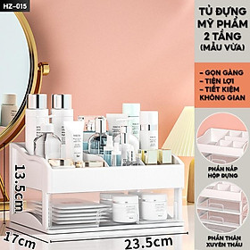 Kệ Để Mỹ Phẩm Đồ Trang Điểm Cá Nhân 4 Tầng Có Hộc Phân Chia Tiện Lợi Gọn Gàng Giá Rẻ HZ-015