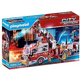 Đồ chơi mô hình Playmobil Xe thang chữa cháy 113pcs