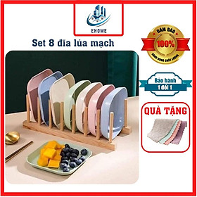 Mua Bộ 8 đĩa ăn bằng nhựa lúa mạch hình vuông loại đẹp