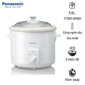 Mua Nồi Nấu Chậm Ninh Hầm Đa Năng Panasonic NF-N50ASRA 5 Lít - 26W - Lòng nồi gốm - 3 mức nấu nhanh chậm tự động - Hàng Chính Hãng