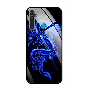 Ốp Lưng Điện Thoại REALME 5i/REALME 5s/REALME 5 - Mặt Lưng Kính Cường Lực - 0270 DRADON02 - Hàng Chính Hãng