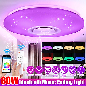 Modern 80W RGB 102LED Ceiling Light Bluetooth Music Speaker Dimmable APP Control with Remote Color Changing 39.5cm 5730SMD Starlight Lamp Home Decor AC220V