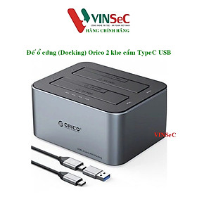Mua Khay đế ổ cứng ( Docking ) Orico 6626C3 - 2 khe cắm TypeC USB - Hàng Chính Hãng