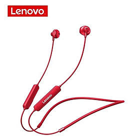 Tai Nghe Bluetooth 5.0 Không Dây Đeo Cổ Lenovo SH1 Chống Thấm Nước IPX5 Tích Hợp Mic-Hàng chính hãng - Đỏ