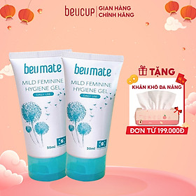 Bộ 2 dung dịch vệ sinh cốc nguyệt san BeUMate 50ml - giúp ngăn ngừa vi khuẩn, tiệt trùng, khử mùi BeU Cup 50ml