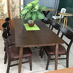 Bộ bàn ăn MG nâu 6 ghế