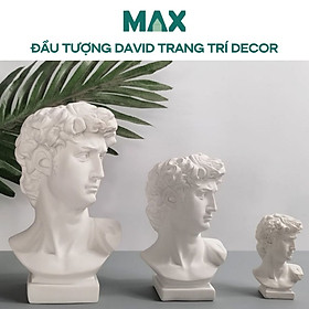 Mô hình đầu tượng David, tượng đầu người bằng nhựa thạch cao trắng dùng trang trí decor, tập vẽ kí họa,DIY