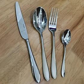 Mua bộ 4 món dao muỗng nĩa cán tròn cao cấp inox 304 (chuẩn 18/10)  bộ dao thìa nĩa đẹp  hình giọt nước  inox dày 9mm