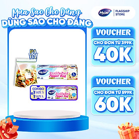 (Combo 2 size S+ L) Túi Zip PE Trong Suốt 2 Đường Kéo MyJae, Túi Bọc Đồ Ăn, Rau Củ Bảo Quản Trong Tủ Lạnh