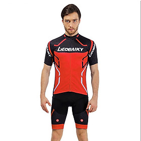 Men's Short Sleeve Bicycle Set Sports Wear 3D Digital Printing Lycra Cycling Suit Leobaiky