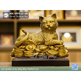 Mua Linh vật mèo tài lộc bằng đồng 16x20x14cm
