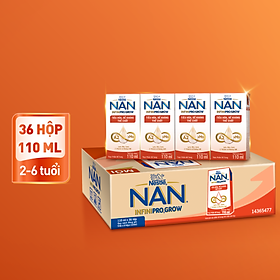 Thùng 36 hộp sữa pha sẵn Nestle NAN INFINIPRO GROW kết hợp A2, HMO hỗ trợ tiêu hóa,đề kháng & phát triển thể chất 110ml