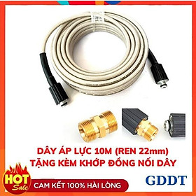 Mua Dây rửa xe 10m áp lực cao tặng kèm khớp đồng nối dây