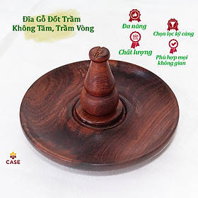 Mua Đĩa đốt trầm hương bằng gỗ kèm hồ lô dùng cho nhang cây  nhang khoanh GO1