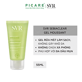 Sữa Rửa Mặt Không Chứa Xà Phòng Dành Cho Da Nhờn Mụn SVR Sebiaclear Gel Moussant 55ml 