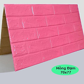 Combo 10 tấm xốp dán tường màu hồng đậm