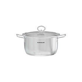 [Hàng chính hãng] NỒI INOX 5 ĐÁY SUNHOUSE SHG788, 3 size nồi 16 - 20 - 24 cm, Chất liệu inox cao cấp, sử dụng được trên mọi loại bếp