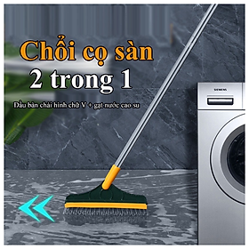 Chổi Chà Sàn, cây chà sàn nhà tắm, Quét Lau Sàn Nước, chổi cọ nhà vệ sinh 2 trong 1 GD768-ChoiXanh