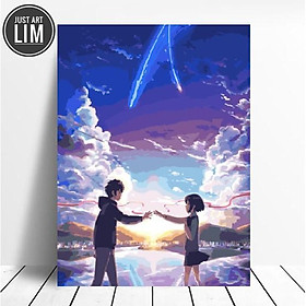 Mua Tranh sơn dầu số hoá Your name- Tranh tô màu theo số Your name