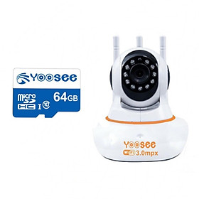 Camera wifi yoosee 3.0  2K siêu nét - camera ip yoosee 3 râu 3mp trong nhà - hàng nhập khẩu