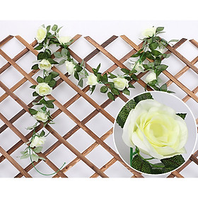 Mua Dây leo hoa hồng giả 16 đầu bông TRẮNG SP081056