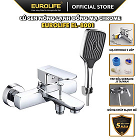 Mua Bộ vòi sen nóng lạnh Đồng mạ Chrome Eurolife EL-8001 (Trắng bạc)