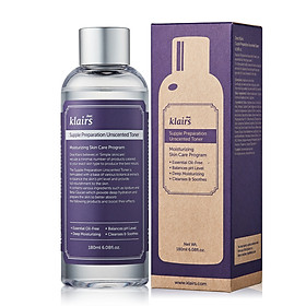 Nước Hoa Hồng Dưỡng Ẩm, Chống Viêm Không Mùi Dành Cho Da Nhạy Cảm Klairs 180ml