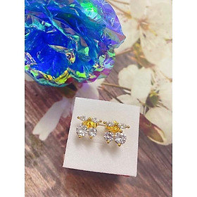 Bông Tai Nữ Cherry Đính Đá Lấp Lánh Mạ Vàng