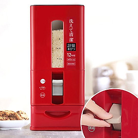 Thùng đựng gạo Nhật Bản GeLife881. Tặng 30 gang tay làm bếp. Chế độ lấy gạo từ dưới thông minh. Chống bụi, côn trùng tuyêt đối. Chống ẩm theo Tiêu chuẩn Nhật Bản