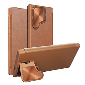 Ốp Lưng Nillkin Qin Prop Leather Case cho Samsung Galaxy S24 Ultra - Hàng Chính Hãng