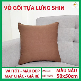 Mua Vỏ gối tựa trang trí nhà cửa sofa 50x50cm màu nâu giá rẻ