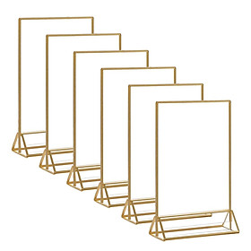 6Pcs Acrylic Sign Holder Stand Poster Holder Home Meetings Table Menu Holder