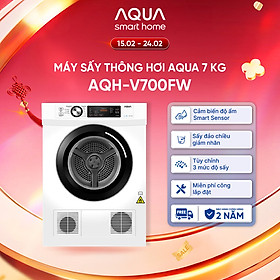Máy sấy thông hơi Aqua 7 kg AQH-V700FW - Bảo hành 2 năm - Freeship toàn quốc - Hàng chính hãng