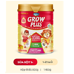 HỘP SỮA BỘT  VINAMILK DIELAC GROW PLUS 1+ 900G (CHO TRẺ TỪ 1 - 2 TUỔI)