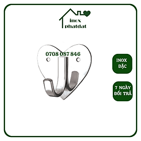 Mua Móc treo đồ nhà tắm 100% Inox đặc PHÁT ĐẠT không rỉ sét  Móc áo đơn inox hình trái tim  giá treo inox (SP020)