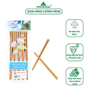 Mua Vỉ 10 đôi đũa gỗ sao đá Thăng Long PHUSANG không chất bảo quản an toàn với sức khỏe dùng trong nhà hàng khách sạn và bàn ăn