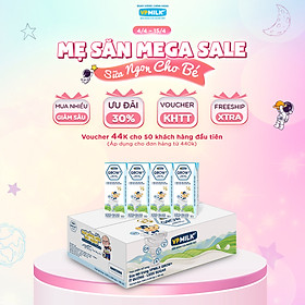 Sữa Tiệt Trùng Ít Đường VPMilk Grow+ Hộp 180ml (Thùng 48 Hộp)