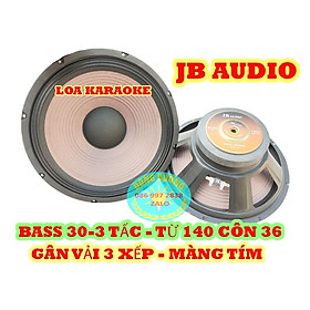 Mua LOA BASS 30 JB AUDIO GÂN VẢI 3 XẾP MÀNG TÍM TỪ 140 CÔN 36 - 2 LỚP - GIÁ THỢ