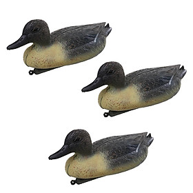 3 Pieces Hunting PE Plastic Duck Decoy Drake With Floating Keel Garden Decor, Black Yellow