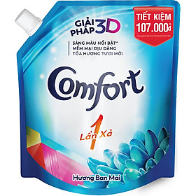 Nước Xả Vải Comfort Một Lần Xả Hương Ban Mai Túi 2.6L