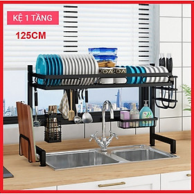 (Size to nhất) Dài 125cm kệ chén bát đa năng trên bồn rửa