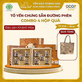 [Combo 4 Hộp Quà Tặng 05 hũ x 70ml] Tổ yến nguyên chất 1,5g chưng sẵn Yến Sào Hoàng Kim Tổ yến chưng sẵn đường phèn